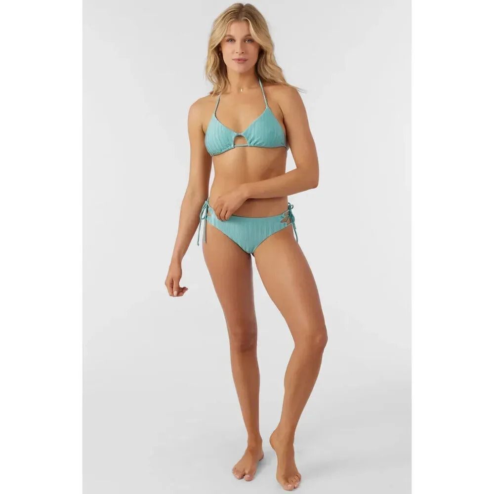 O'Neill Mizi Metallic Rib Madrid Top Women's Medium Canton Cutout Bralette VDA28 - Picture 4 of 15